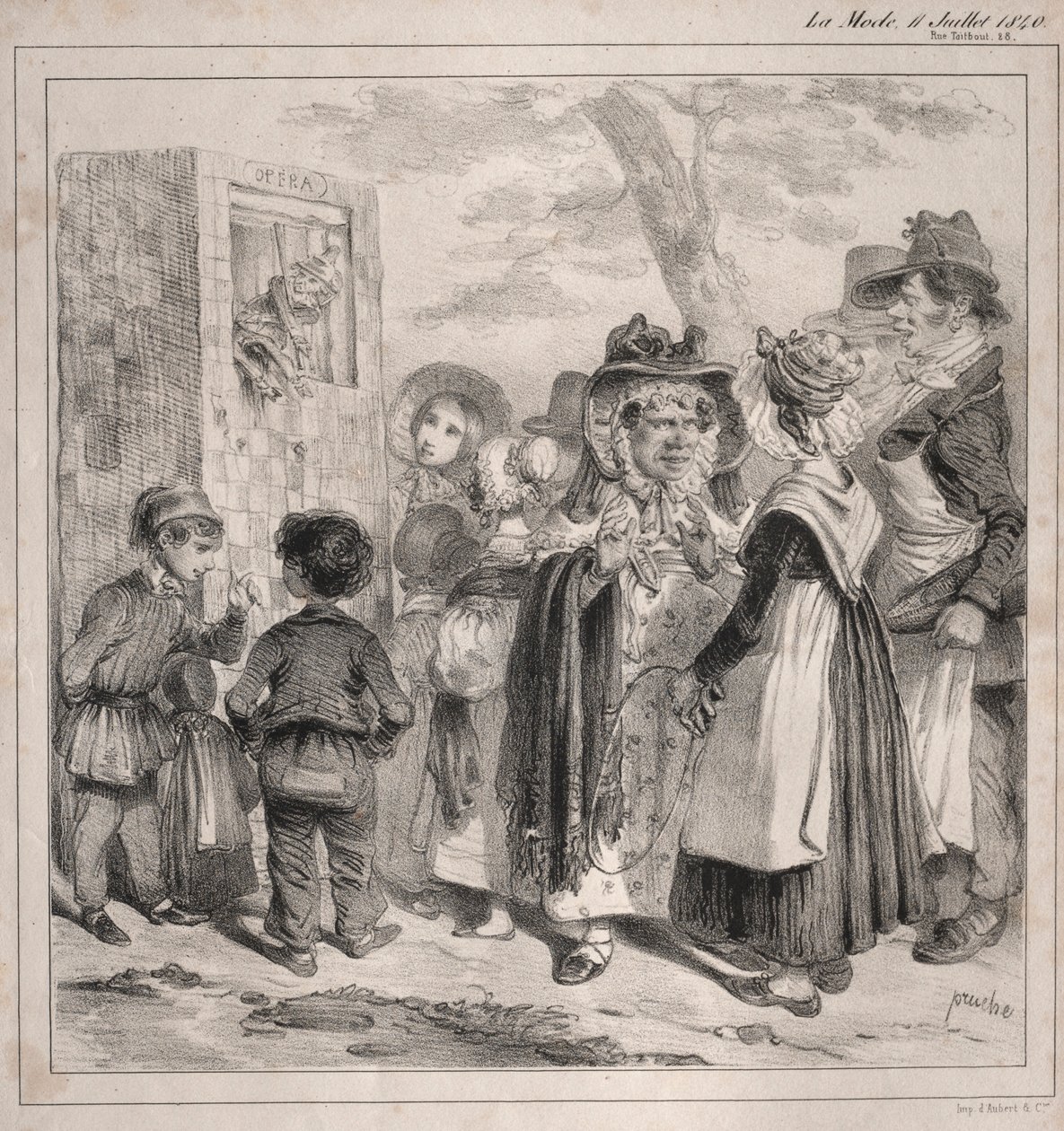 Widzisz mój drogi! to policja sprawia, że ​​te kukiełki grają, by odwrócić uwagę..., 1840. autorstwa Clémente Pruche