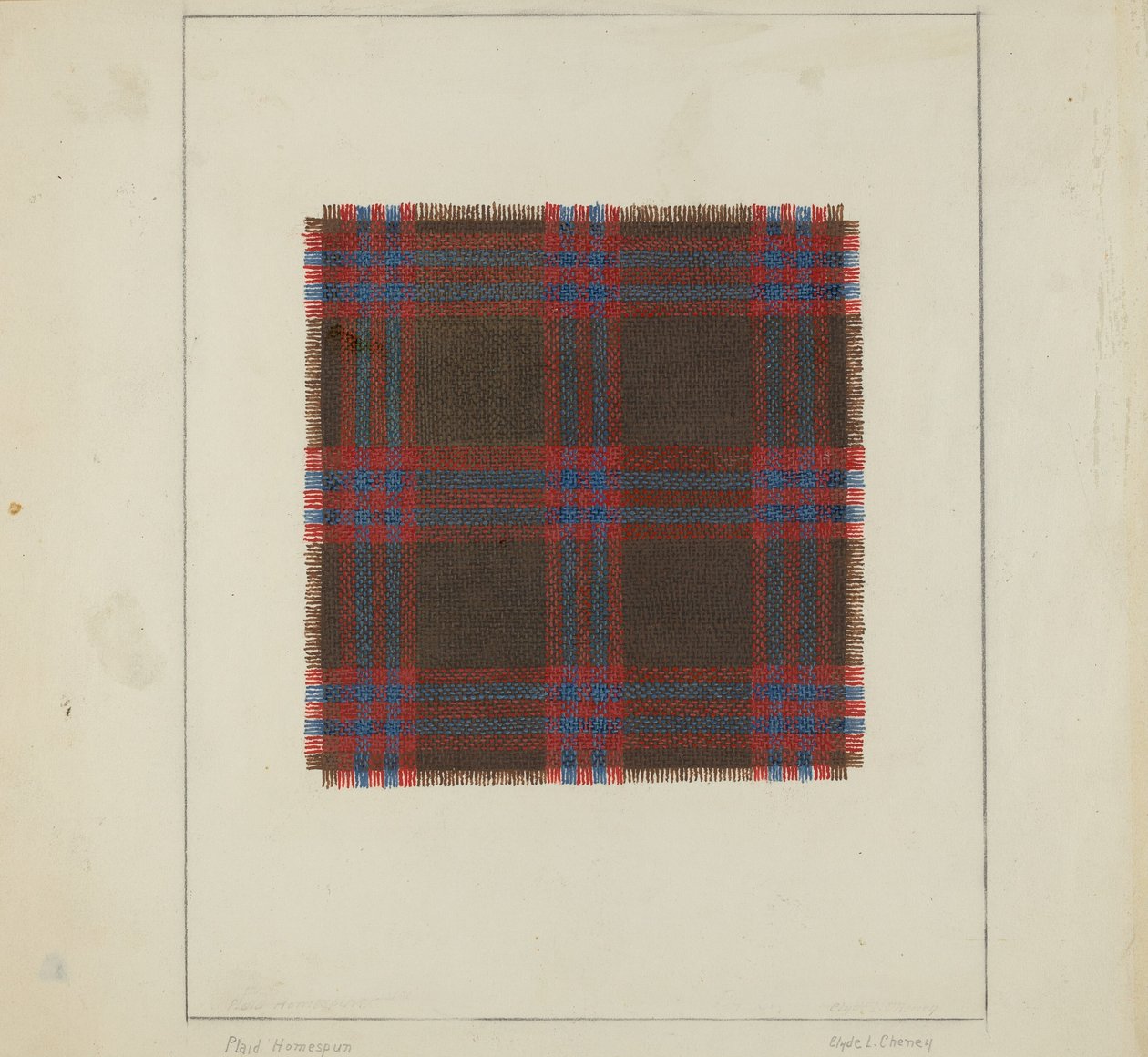 Plaid samodział autorstwa Clyde L. Cheney