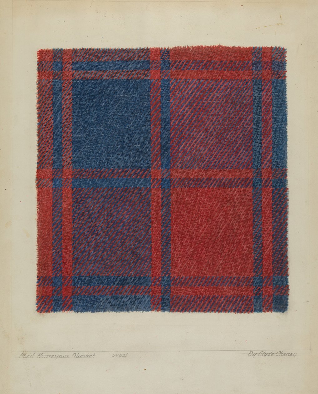 Plaid Homespun narzuta autorstwa Clyde L. Cheney
