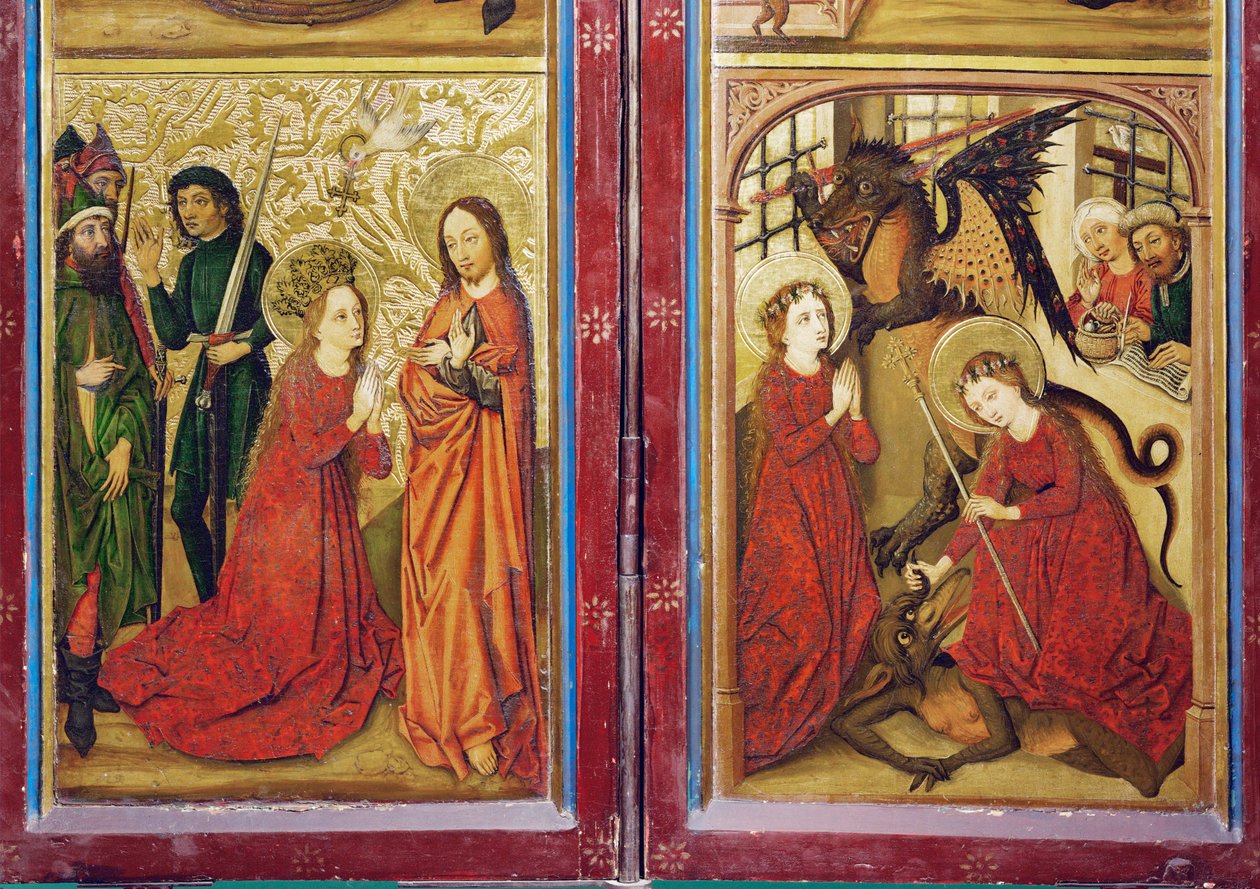 Legenda o świętej Małgorzacie, ołtarz z klasztoru Madeleine w Strasburgu autorstwa Coburg Master