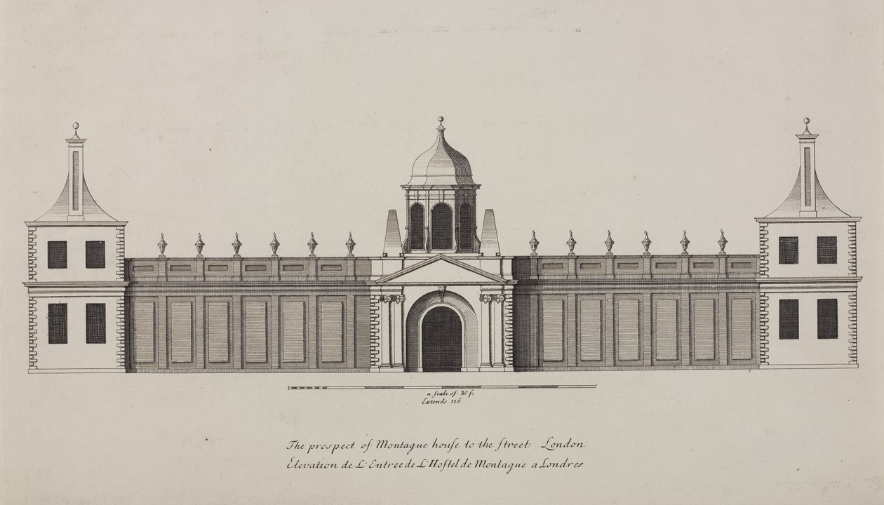 Muzeum Brytyjskie, Holborn, ok. 1750 autorstwa Colen Campbell