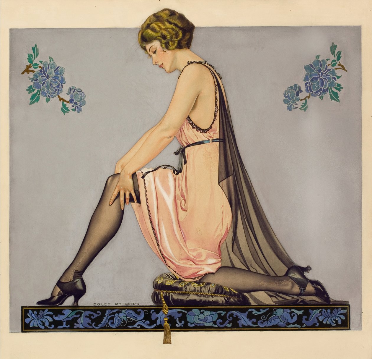 Ilustracja do broszury Holeproof Hosiery Company, 1922. autorstwa Coles Phillips