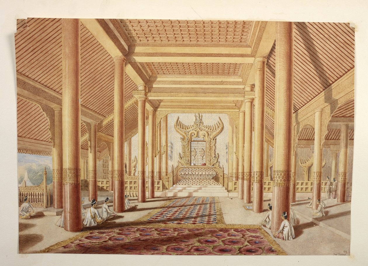 Sala Tronowa i Audiencja w pałacu Amarapura autorstwa Colesworthy Grant
