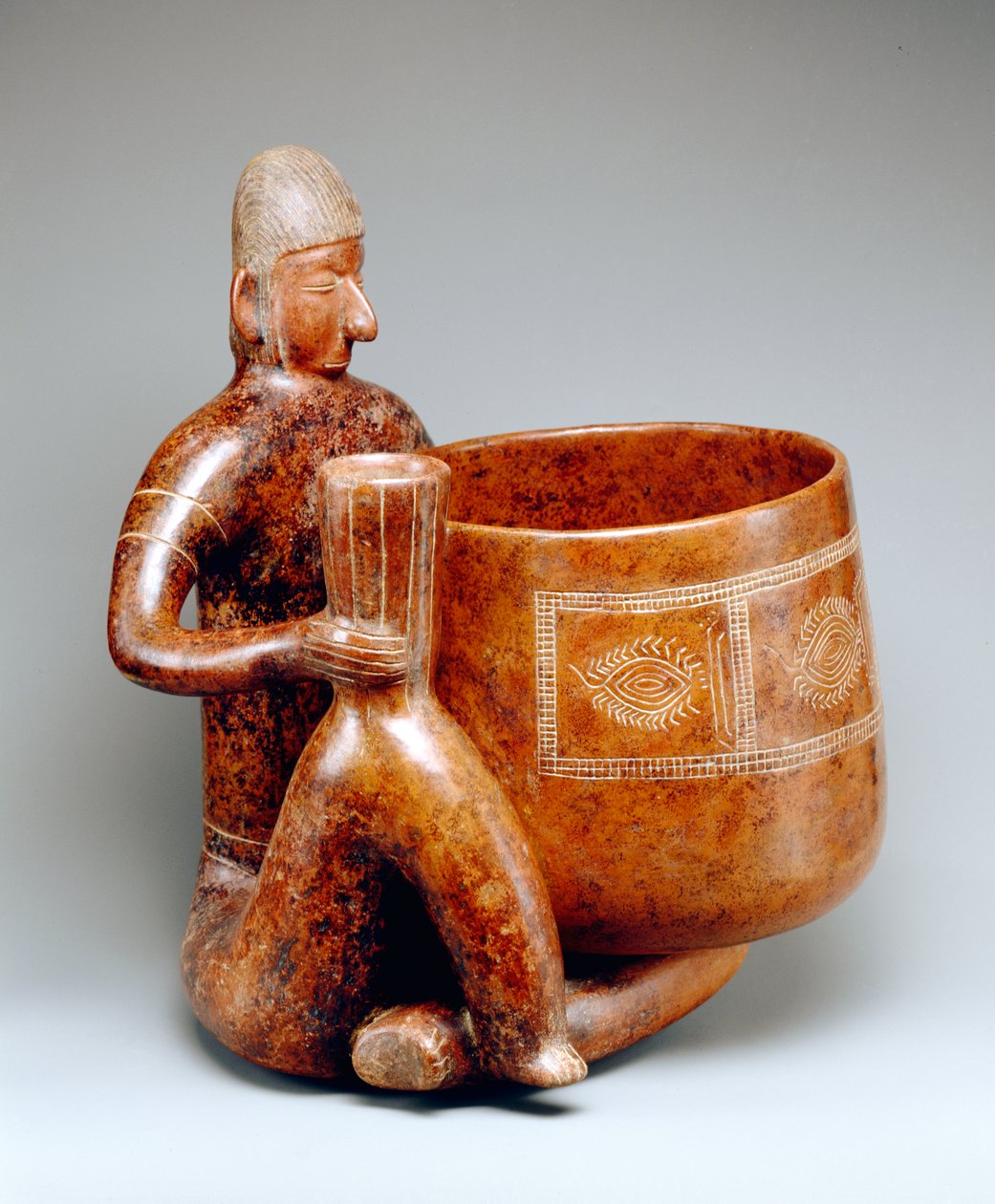 Siedzący mężczyzna (ceramiczne) autorstwa Colima Culture