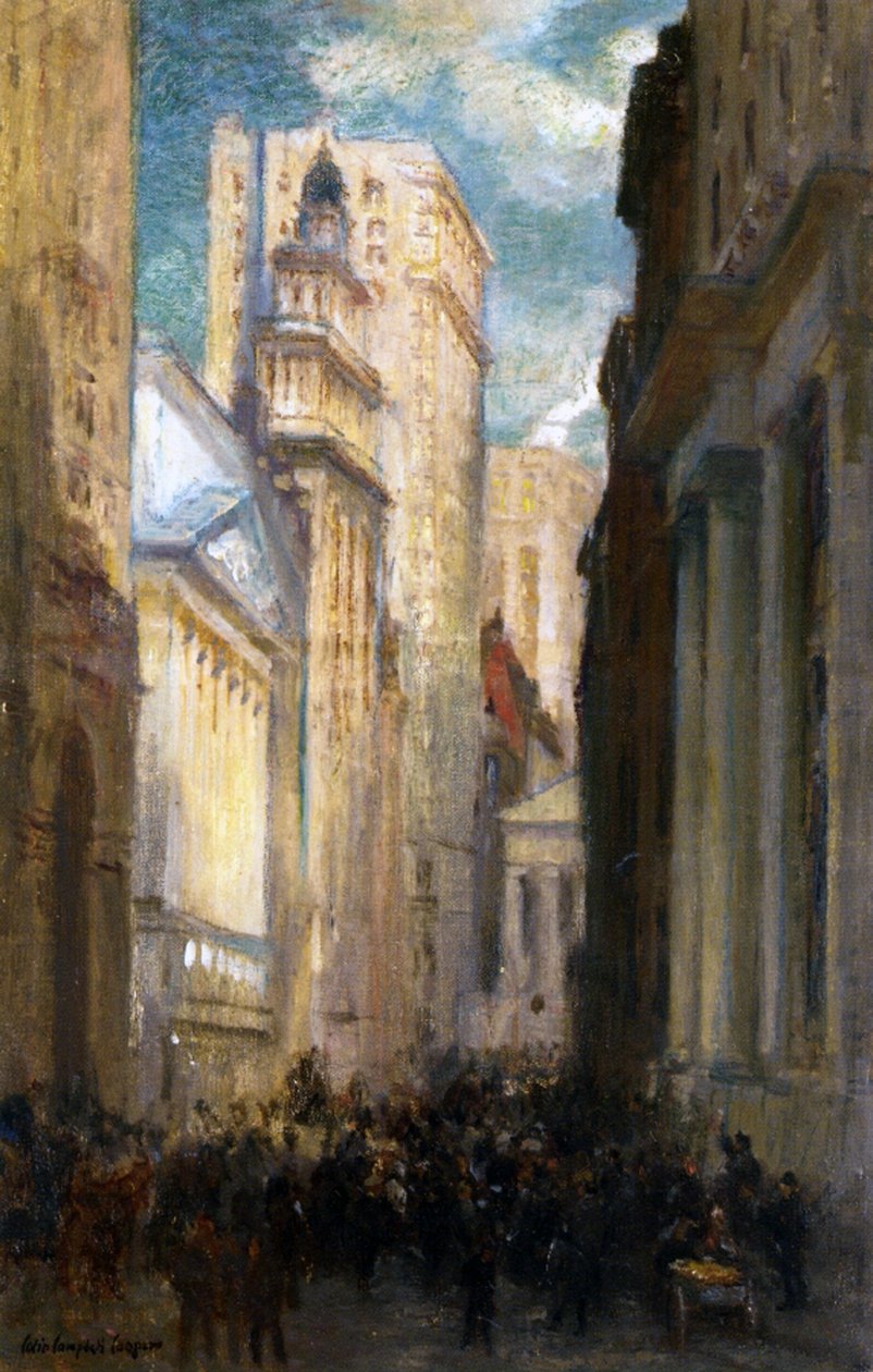 Wall Street, Nowy Jork, ok. 1905 autorstwa Colin Campbell Cooper