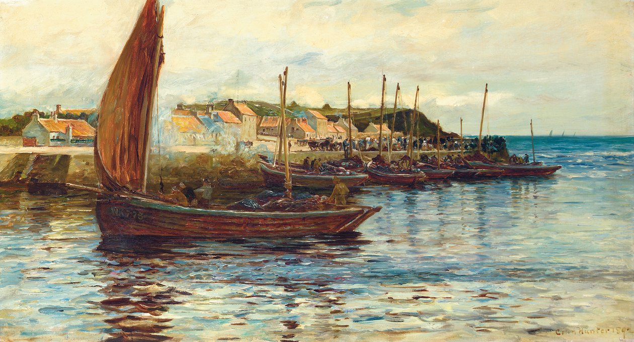 Żegluga w porcie Oban, 1892 autorstwa Colin Hunter