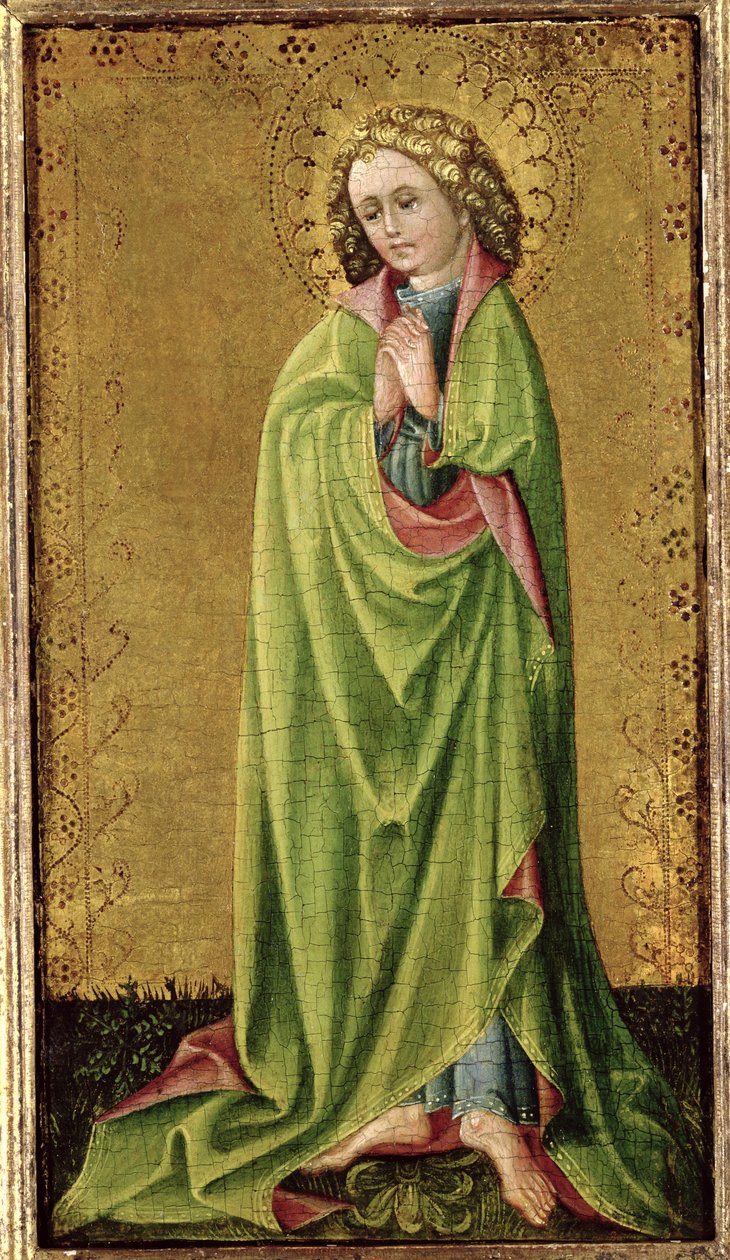 Św. Jan Ewangelista, ok. 1415 (olej na złotym panelu podłogowym) autorstwa Cologne School