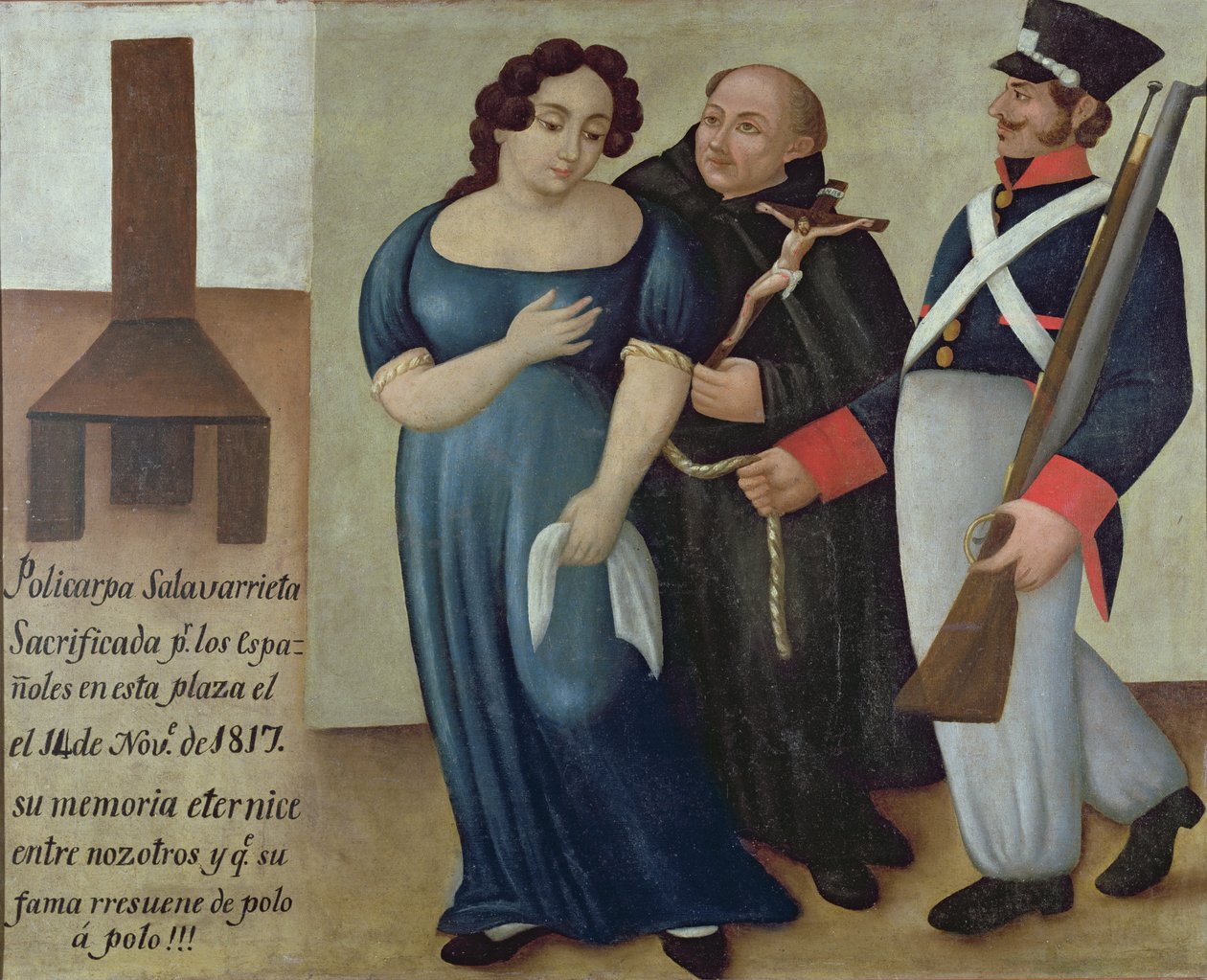Policarpa Salavarrieta (La Pola) w drodze na egzekucję w Bogocie 14 listopada 1817 r. autorstwa Colombian School