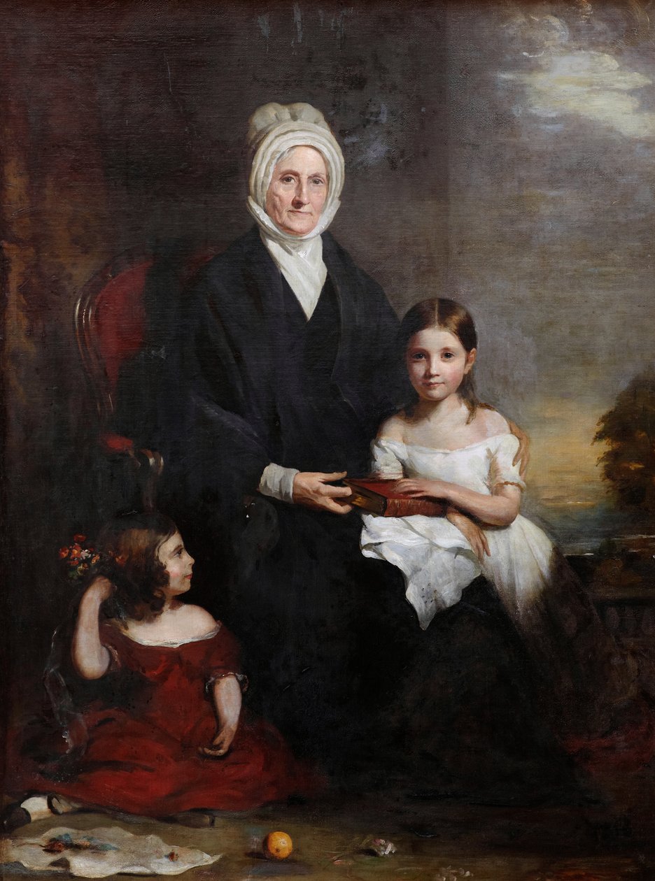 Elizabeth Cheape z Rossie i jej wnuczki, ok.1843 (olej na płótnie) autorstwa Colvin Smith