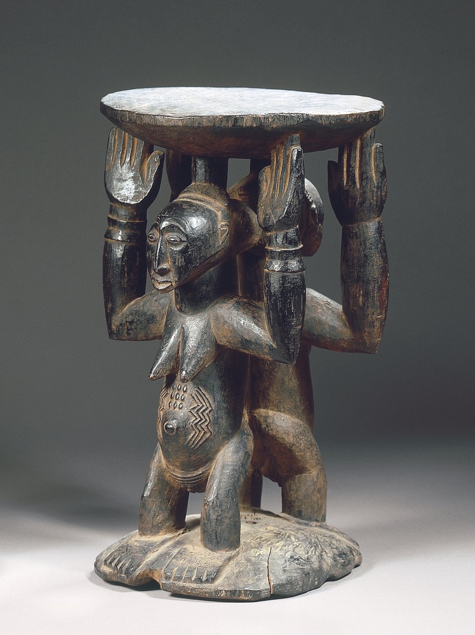 Stołek Luba Hemba (drewno) autorstwa Congolese Congolese