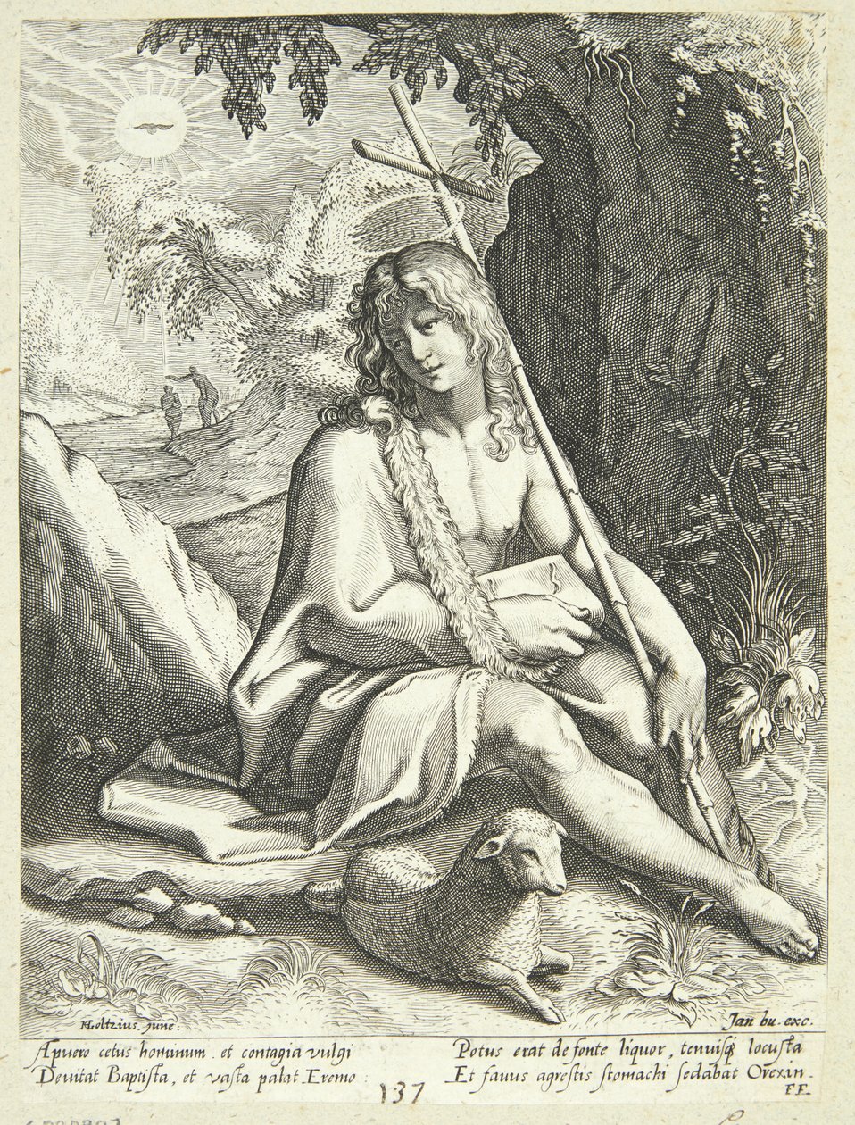Jan Chrzciciel na pustyni autorstwa Conrad Goltzius