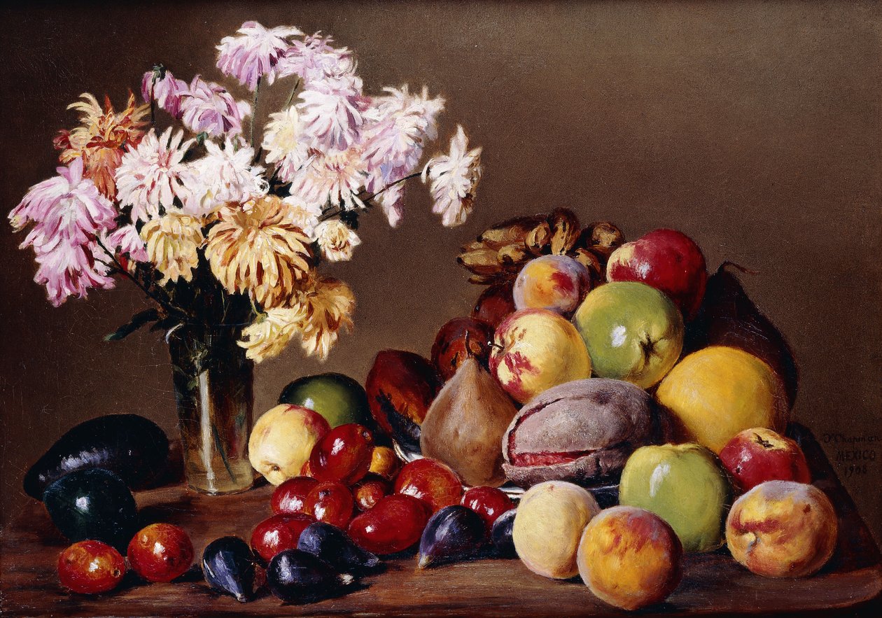 Martwa natura z owocami i kwiatami, 1908 autorstwa Conrad Wise Chapman
