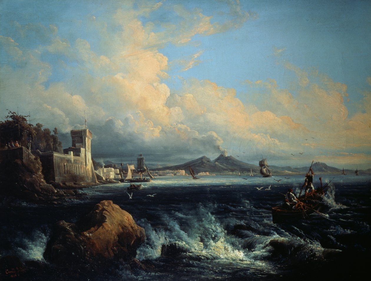 Neapol widziany z Posillipo (olej na płótnie) autorstwa Consalvo Carelli