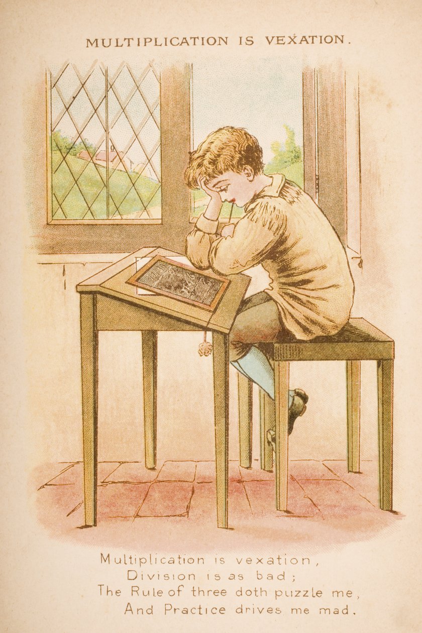 Multiplication is Vexation, z „Rymów i opowieści starej matki gęsi”, wydanej przez Fredericka Warne und Co., ok. 1890 (chromolitho) autorstwa Constance Haslewood
