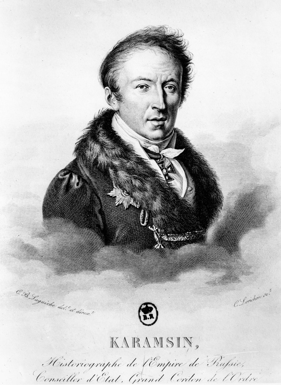 Portret Nikołaja Michajłowicza Karamzina (1766-1826) autorstwa Constant Louis Antoine Lorichon