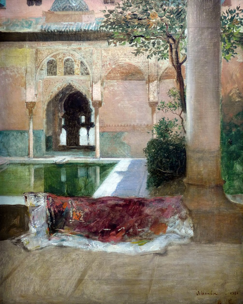 Dziedziniec Alhambry w Granadzie, 1880 autorstwa Constant
