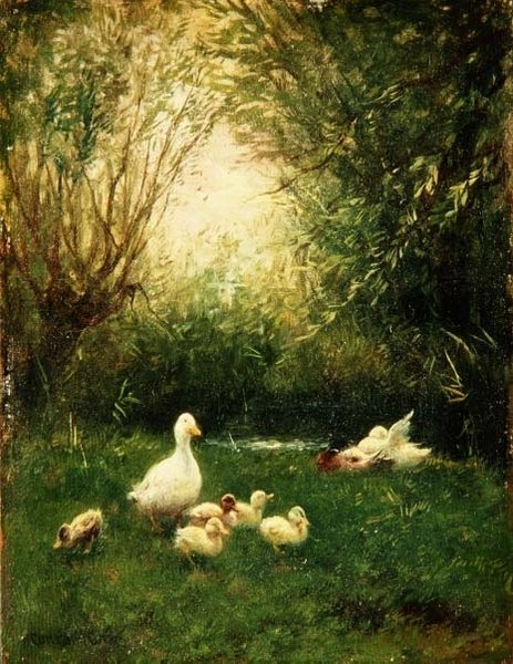 Kolejne niedzielne popołudnie nad rzeką (olej na płótnie) autorstwa Constant Artz