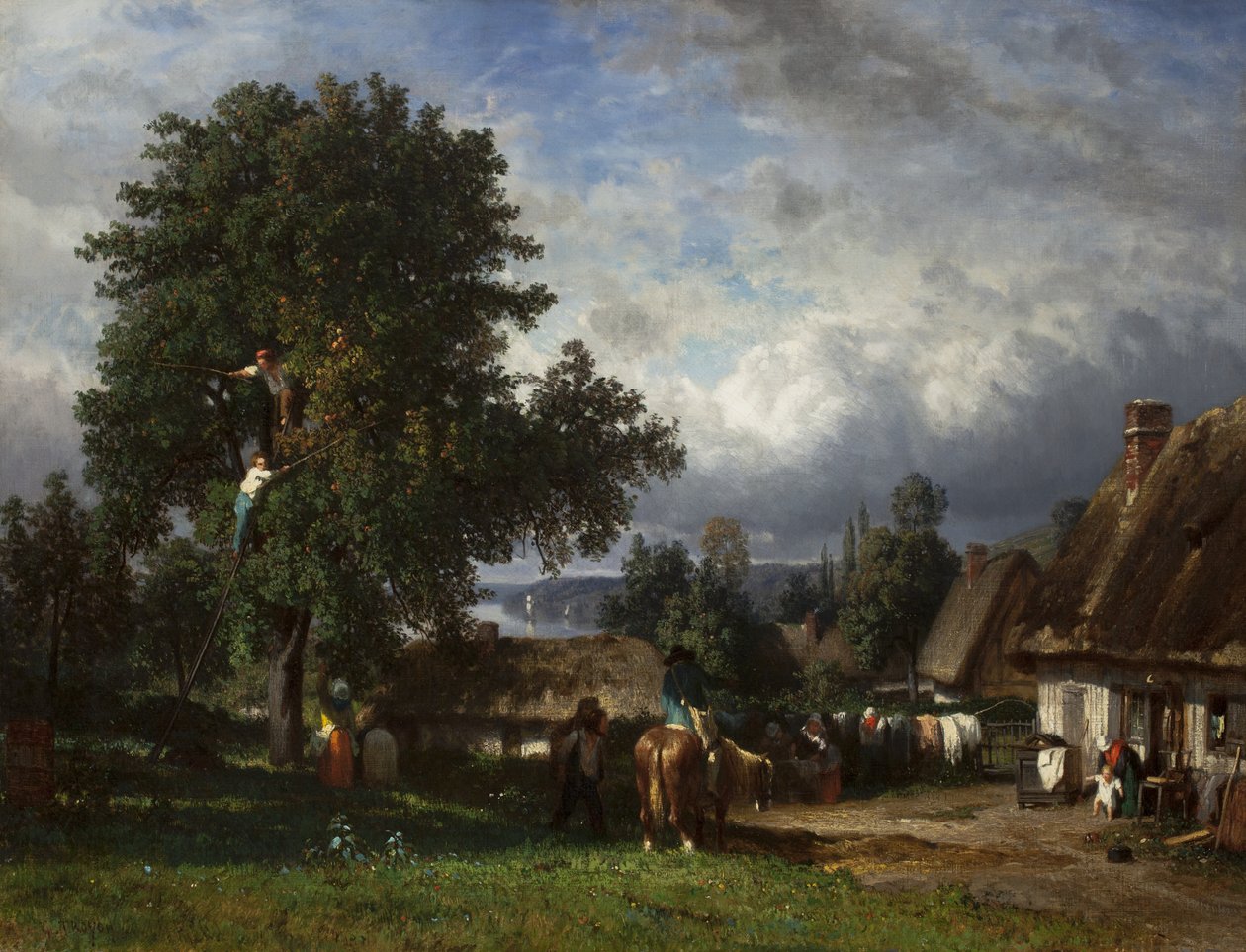 Zbiory jabłek w Normandii, 1835-65 autorstwa Constant Emile Troyon