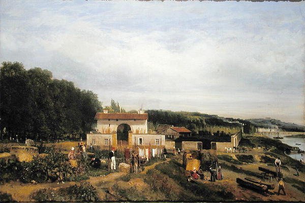 Wejście do wioski Sevres, 1834 autorstwa Constant Emile Troyon
