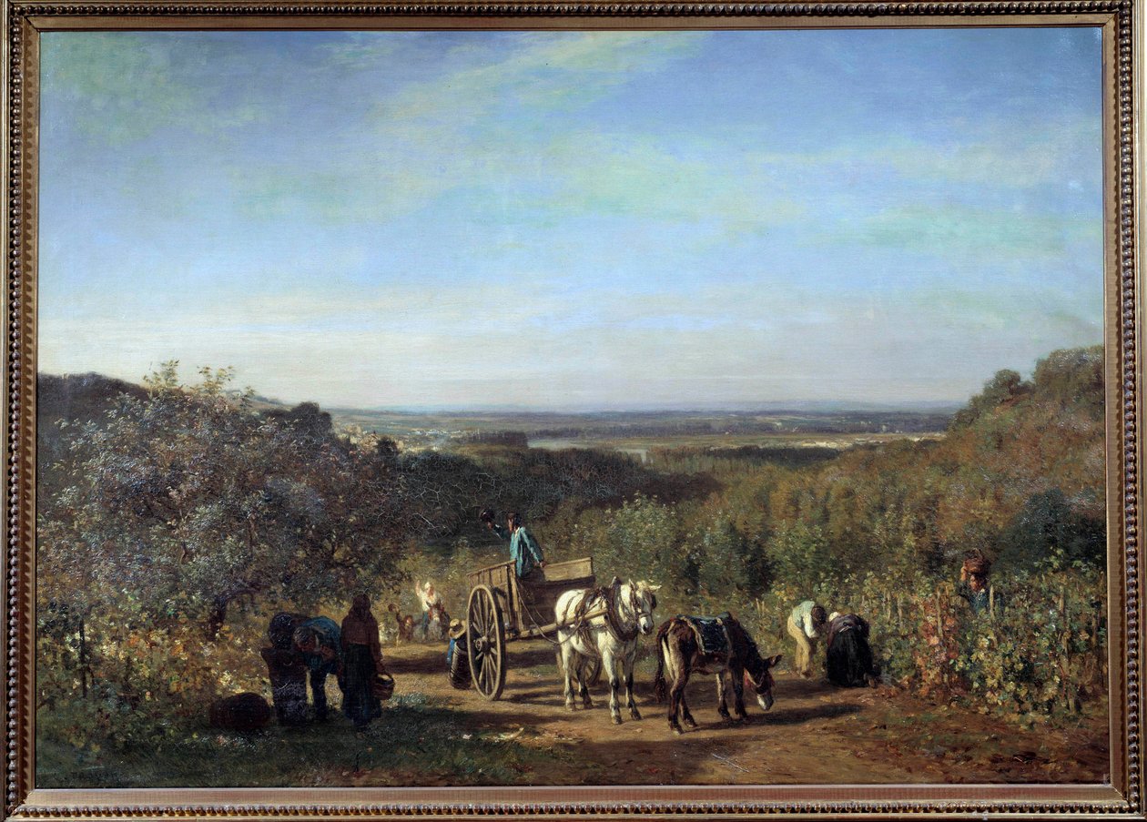 Żniwa nad brzegiem Sekwany a Suresnes Obraz Constanta Troyona (1810-1865) XIX w. Słońce. 0,97x1,39 m Paryż, musee d