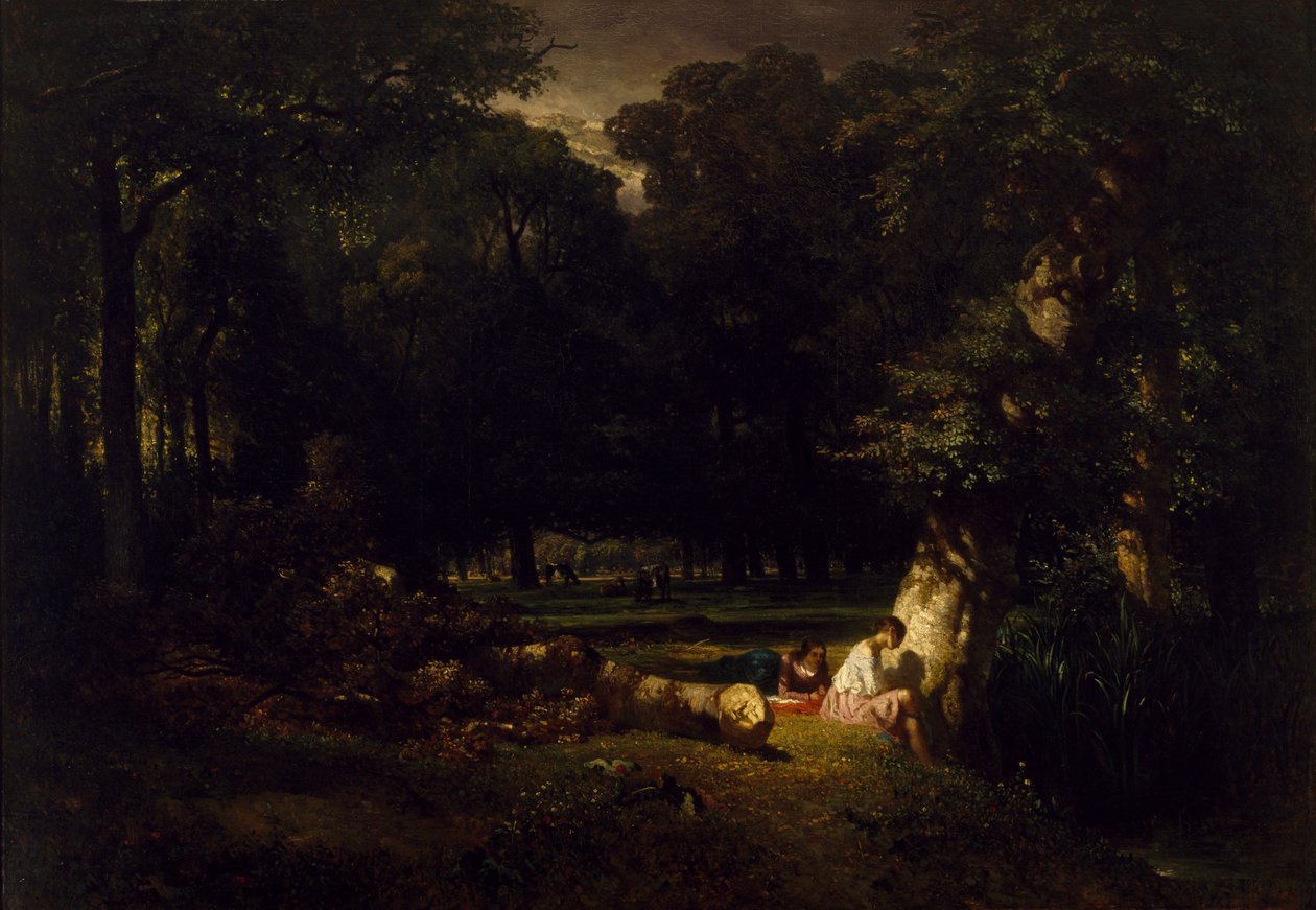 Kąpiący się (przecinka w lesie), 1842 autorstwa Constant Emile Troyon