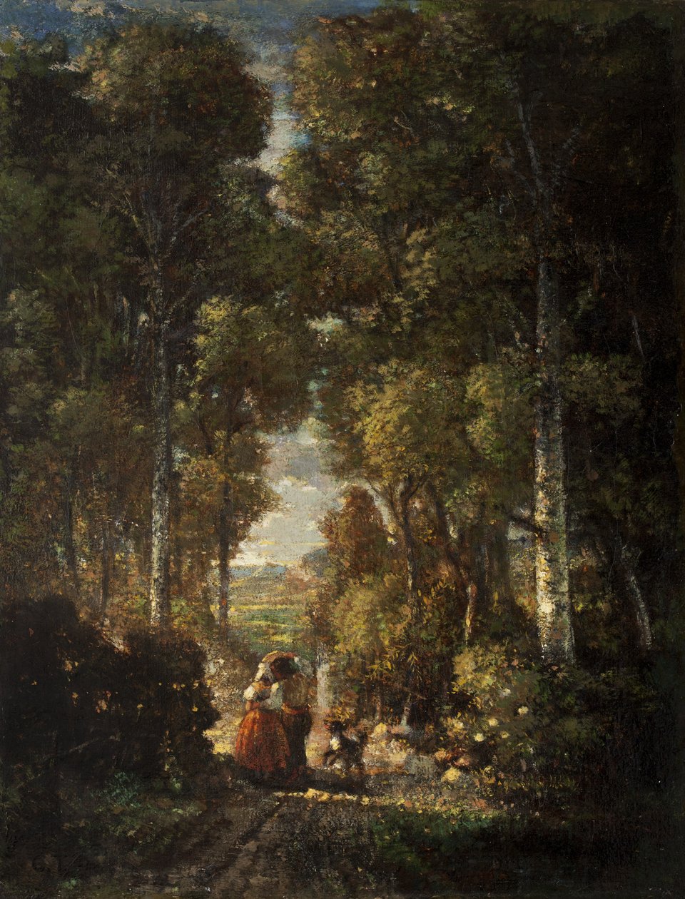 Village Road (Le Chemin du Village) ok. 1830-60 autorstwa Constant Emile Troyon