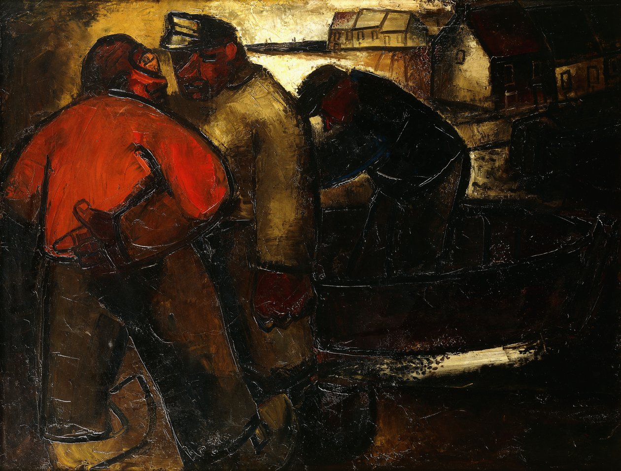 rybacy; Rybacy - De Vissers (recto), ok. 1923-24 (olej na płótnie) autorstwa Constant Permeke
