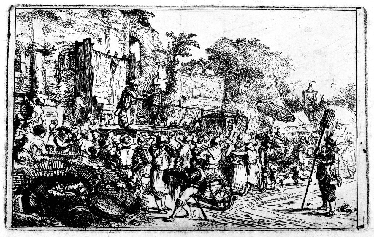 Wiejski jarmark z dwoma szarlatanami, ok. 1640-80 autorstwa Constantin Daniel van Renesse