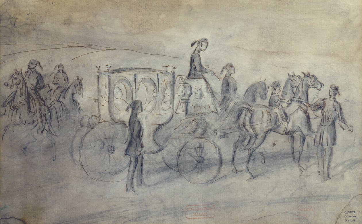Powóz Sułtanów, XIX w. (rysunek) autorstwa Constantin Guys