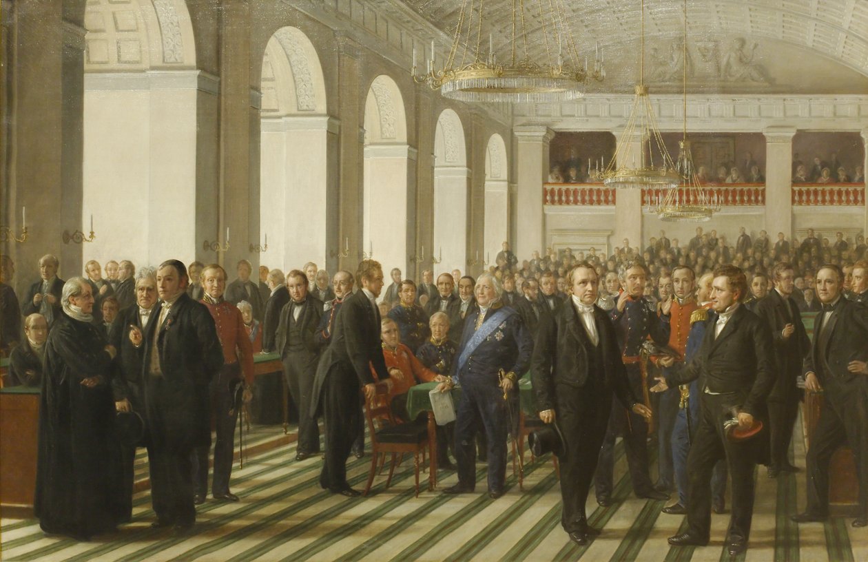 Szkic do Zgromadzenia Ustawodawczego 1848 autorstwa Constantin Hansen