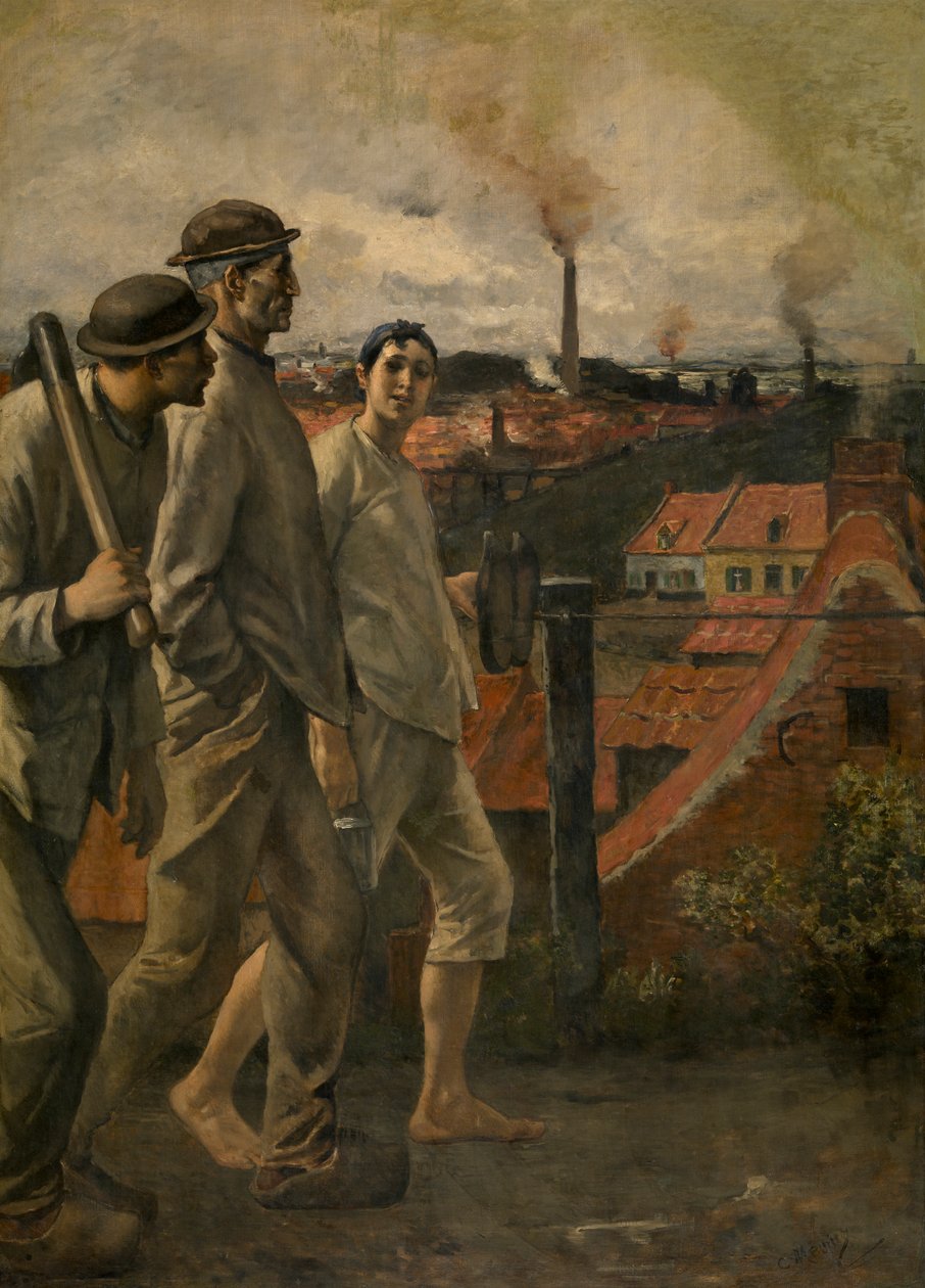 Powrót z kopalni (olej na płótnie) autorstwa Constantin Emile Meunier