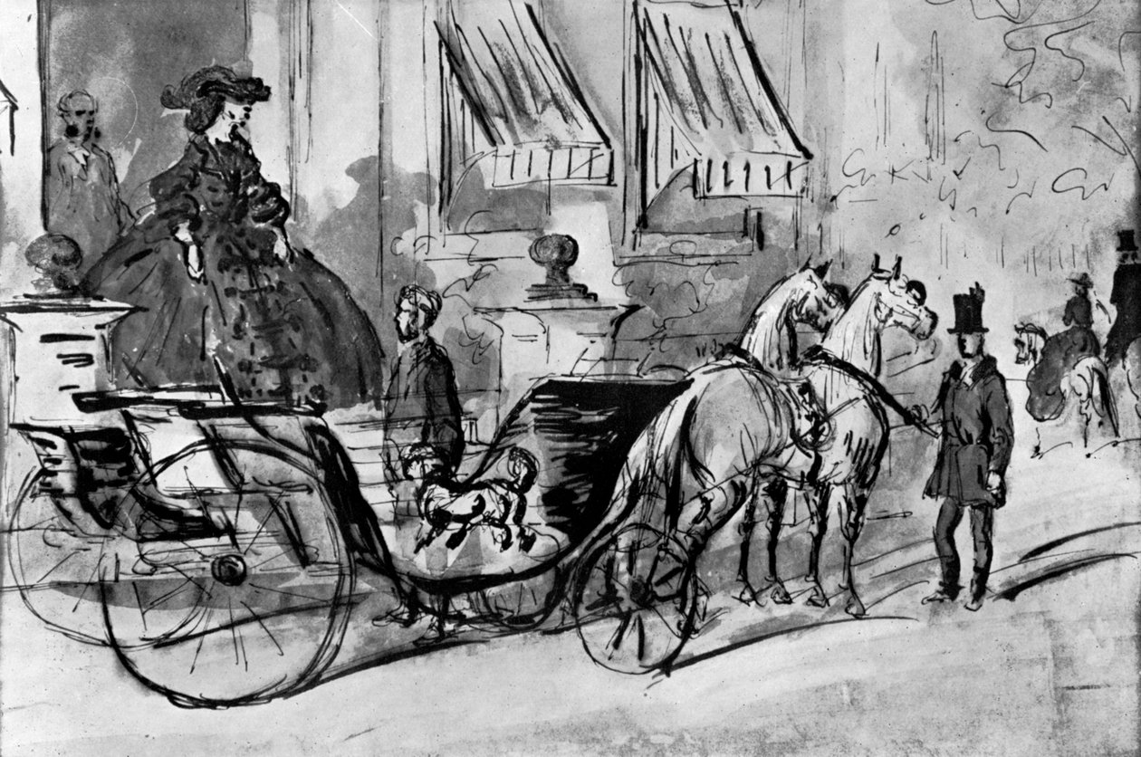 Idąc na przejażdżkę, XIX wiek, 1930. autorstwa Constantin Guys
