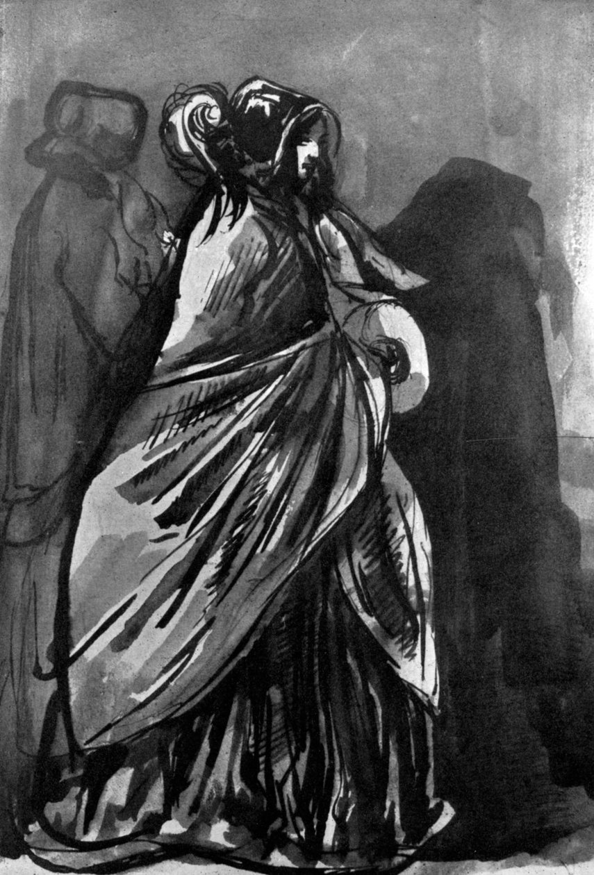 La Dame Au Chale, XIX w., 1930. autorstwa Constantin Guys