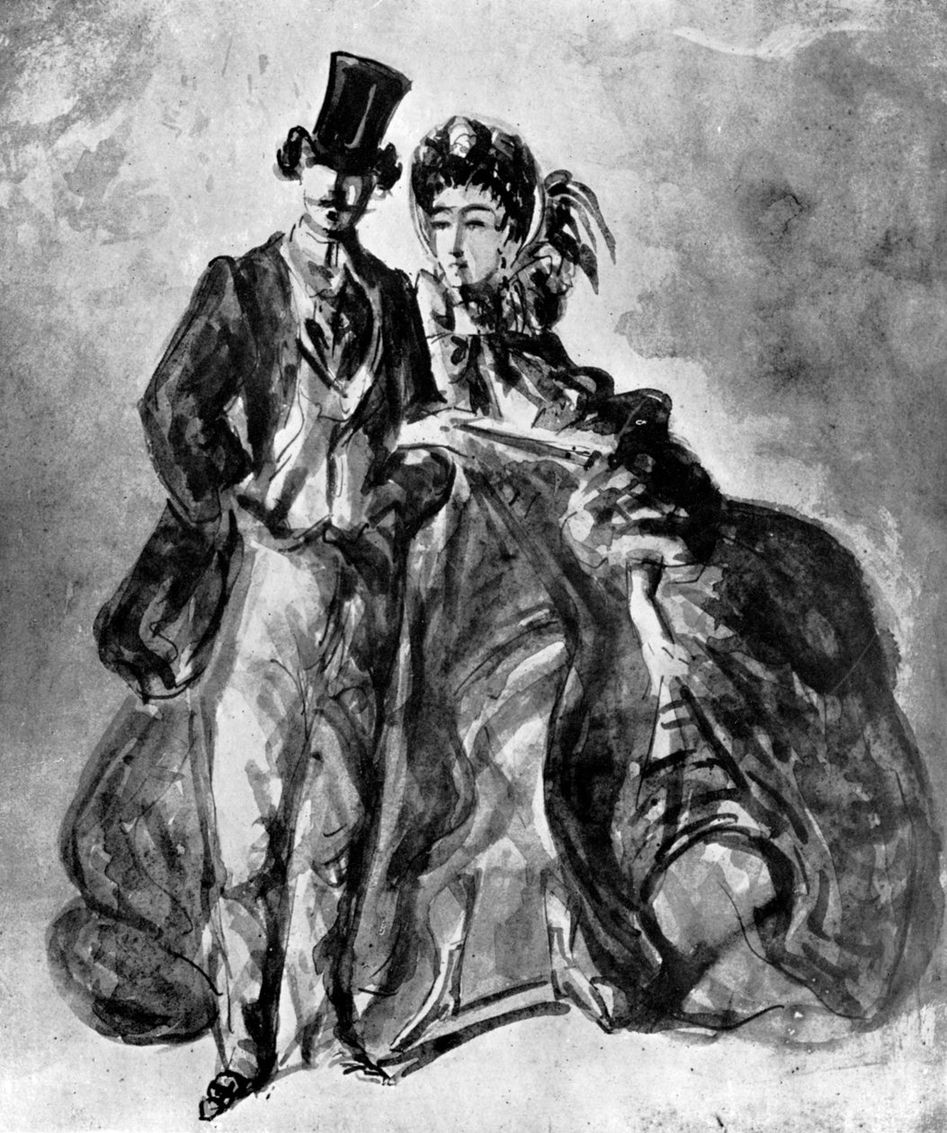 Mężczyzna i kobieta, XIX w., 1930. autorstwa Constantin Guys