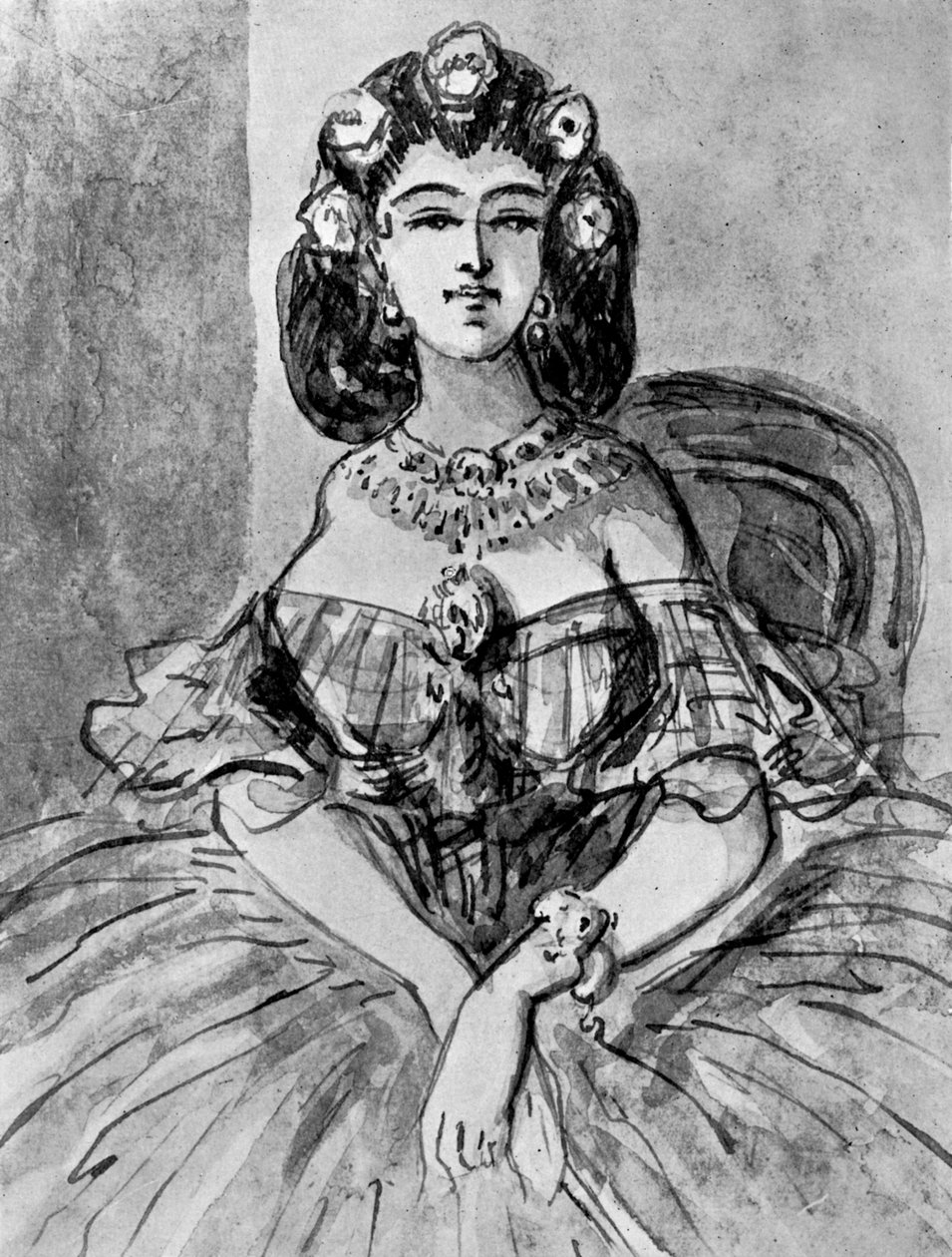 Portret damy, XIX w., 1930 autorstwa Constantin Guys