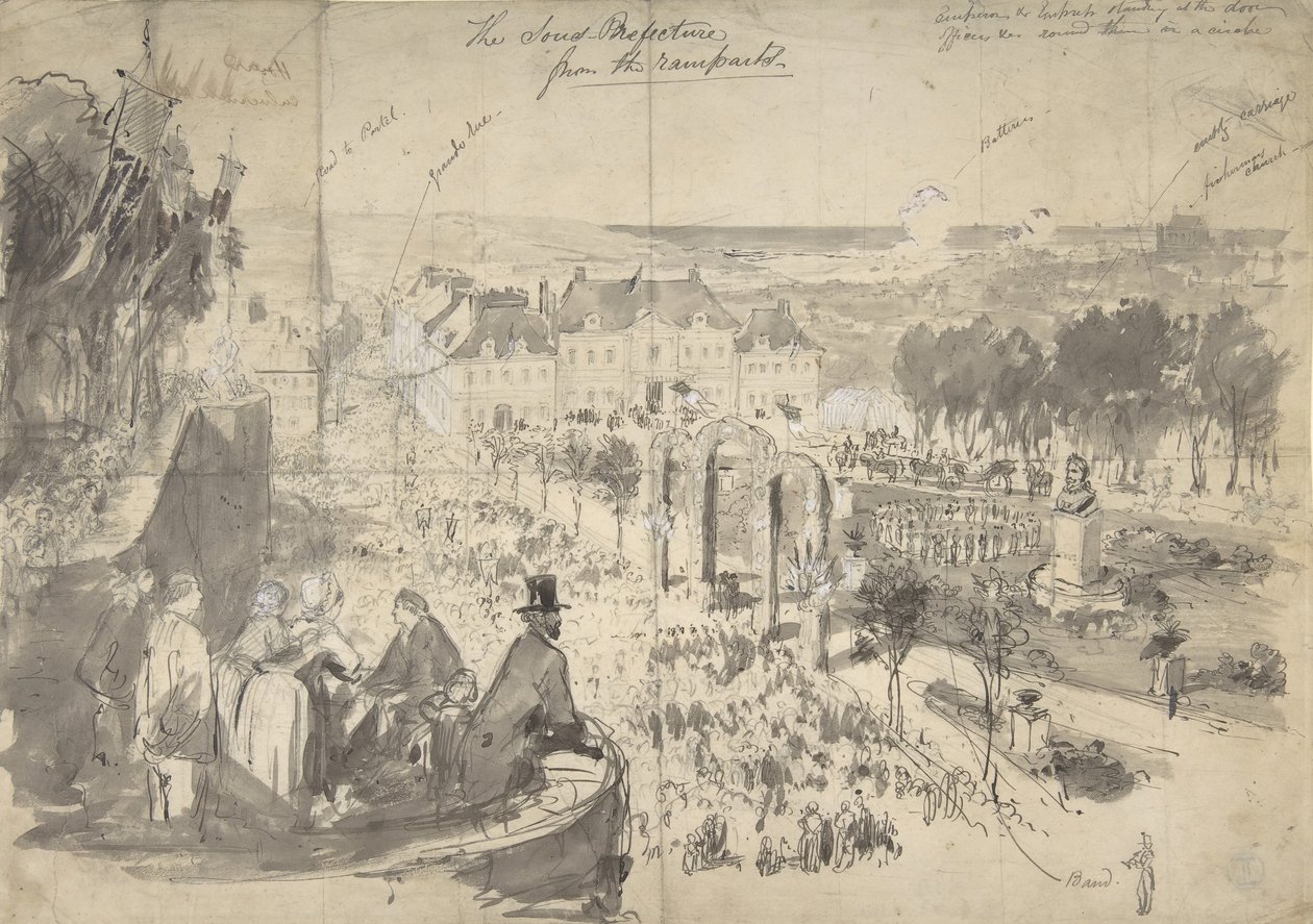 Wizyta Napoleona III w Boulogne-on-the-Sea, XIX wiek. autorstwa Constantin Guys