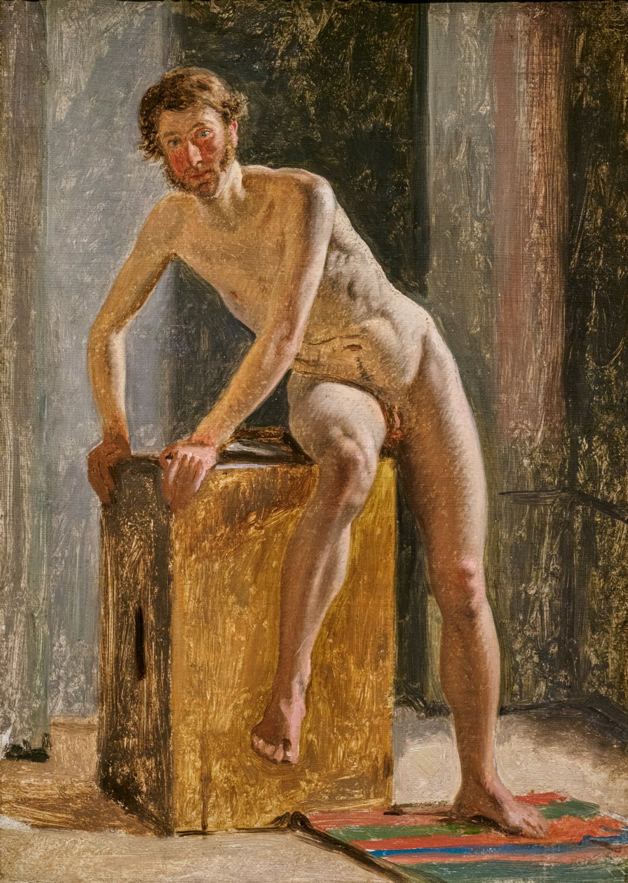 Męski model w studiu Eckersberga autorstwa Constantin Hansen