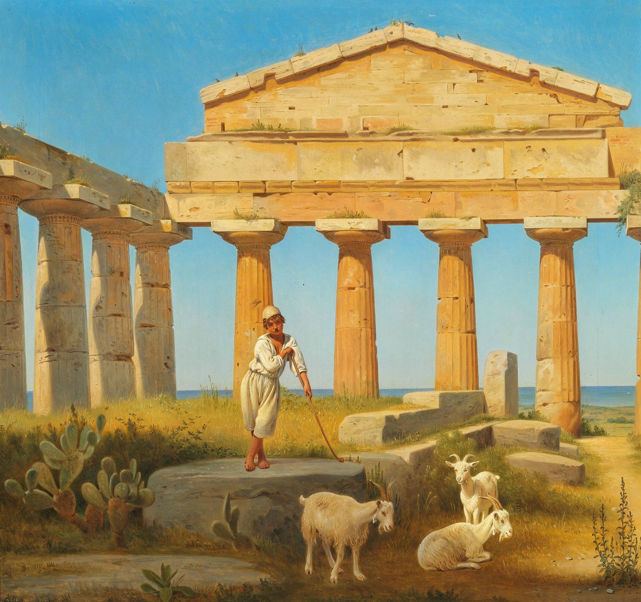 "Cerestemplet i Pæstum". Świątynia Ceres w Paestum autorstwa Constantin Hansen