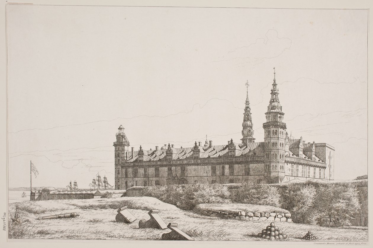 Duński: Kronborg widziany od strony północno-zachodniej autorstwa Constantin Hansen