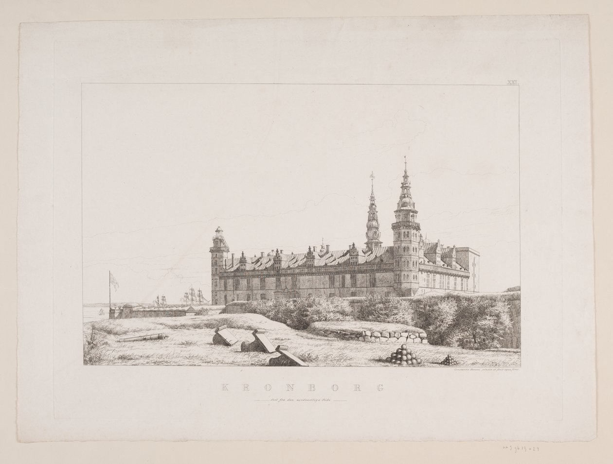 Duński: Kronborg widziany od strony północno-zachodniej autorstwa Constantin Hansen