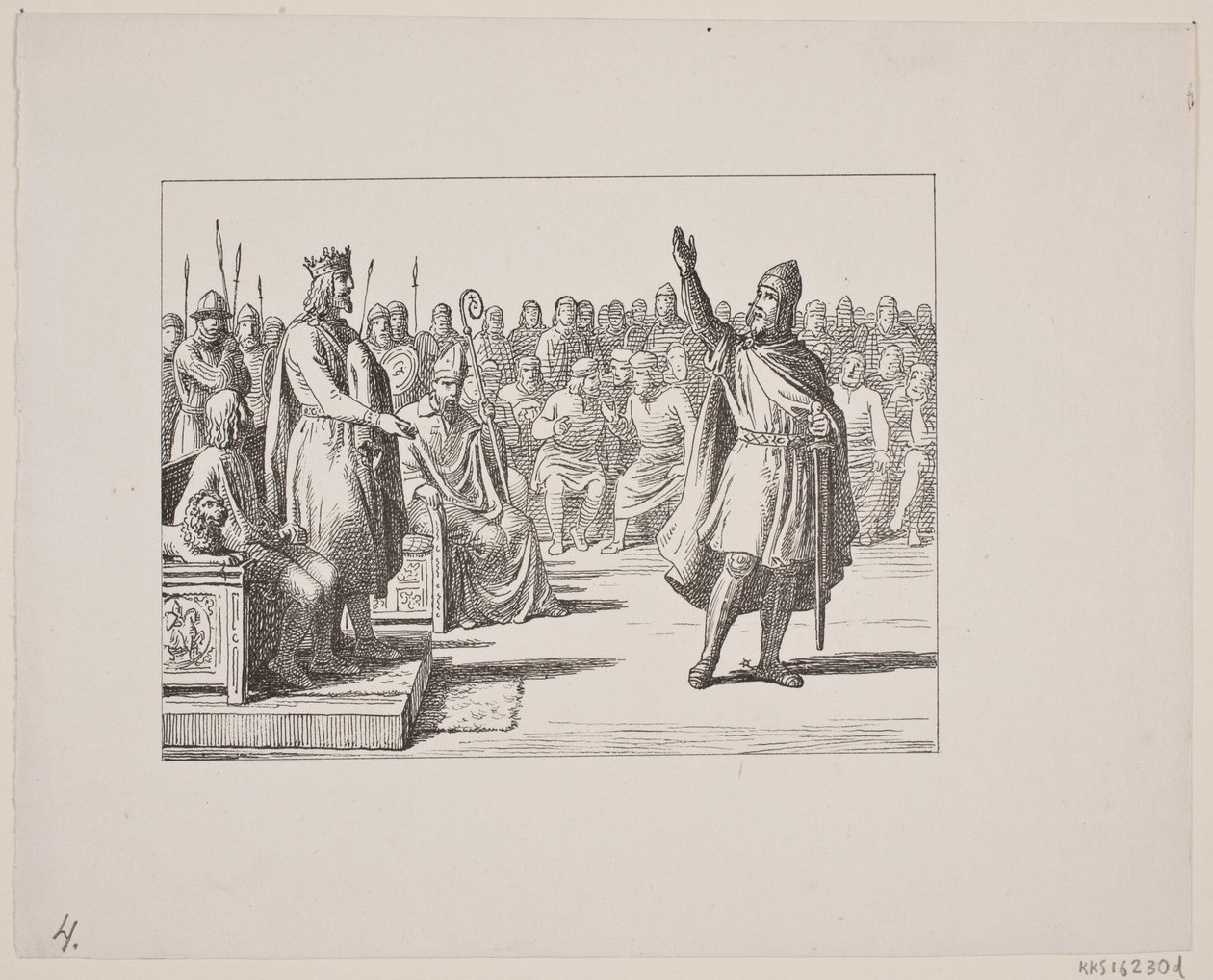 Ilustracja do Svenda Grundtviga, „Marsk Stig: duńska pieśń ludowa z XIII wieku”, 1861 autorstwa Constantin Hansen
