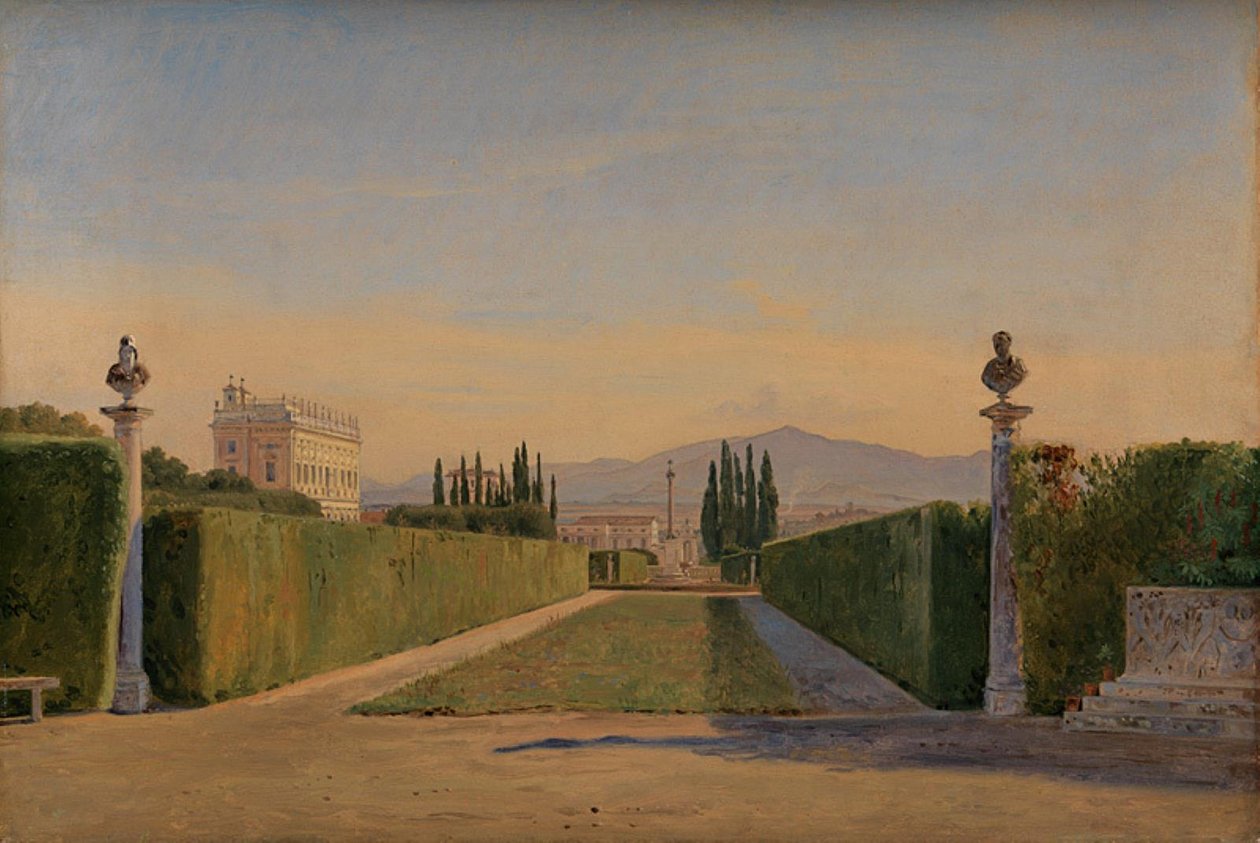 W ogrodach Villa Albani, Rzym autorstwa Constantin Hansen