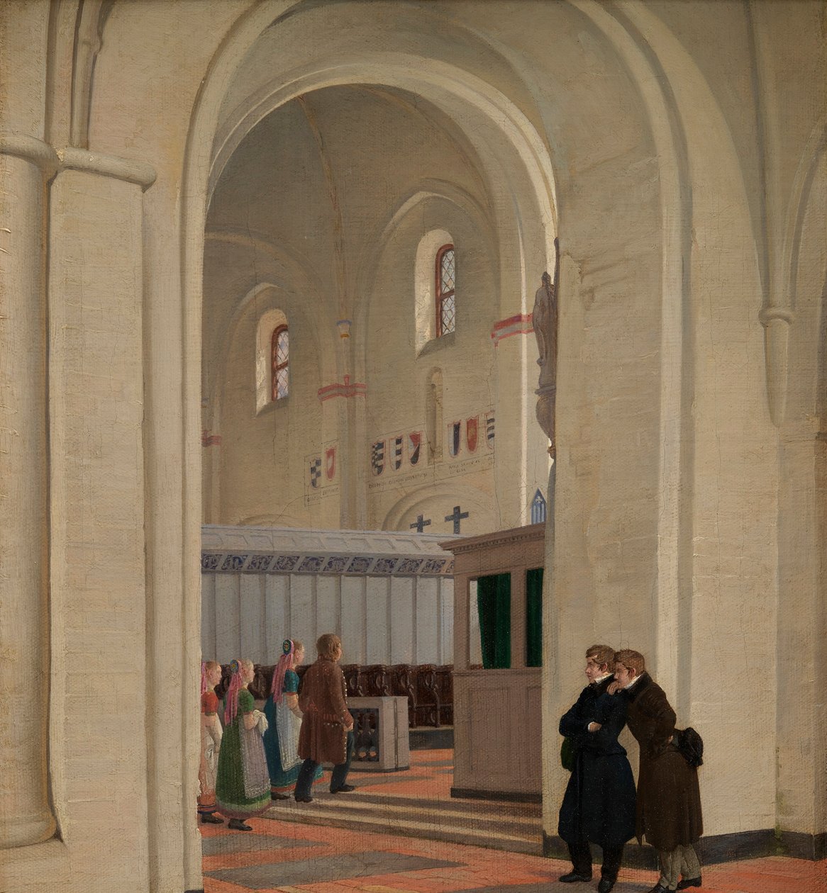 Wnętrze kościoła św Bendta w Ringsted, 1829 autorstwa Constantin Hansen