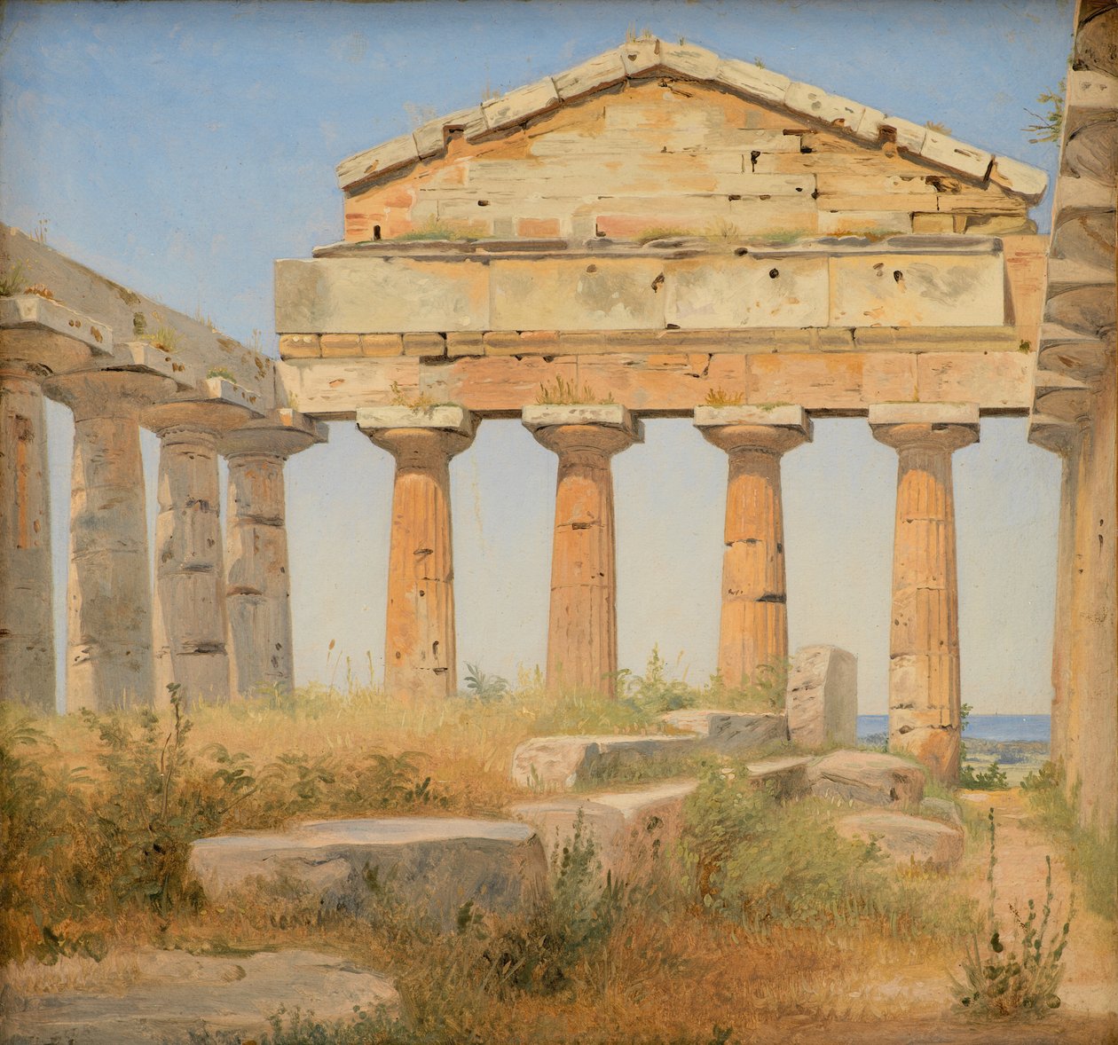 Świątynia Ateny w Paestum autorstwa Constantin Hansen