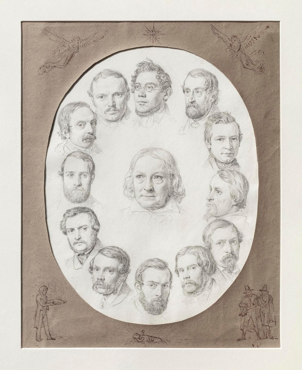 Thorvaldsen wśród rodaków w Wigilię 1841 roku w Rzymie autorstwa Constantin Hansen