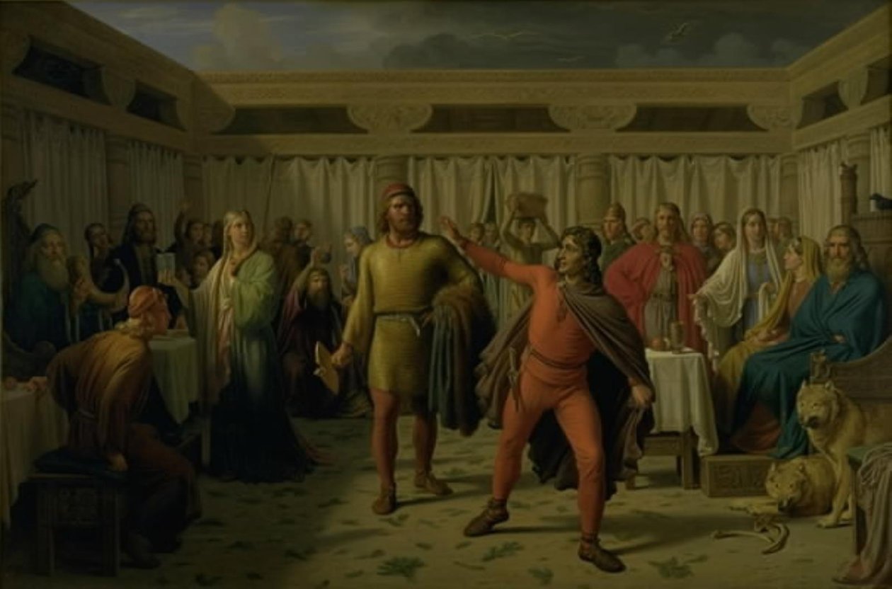 ÆUczta dziewczyny autorstwa Constantin Hansen