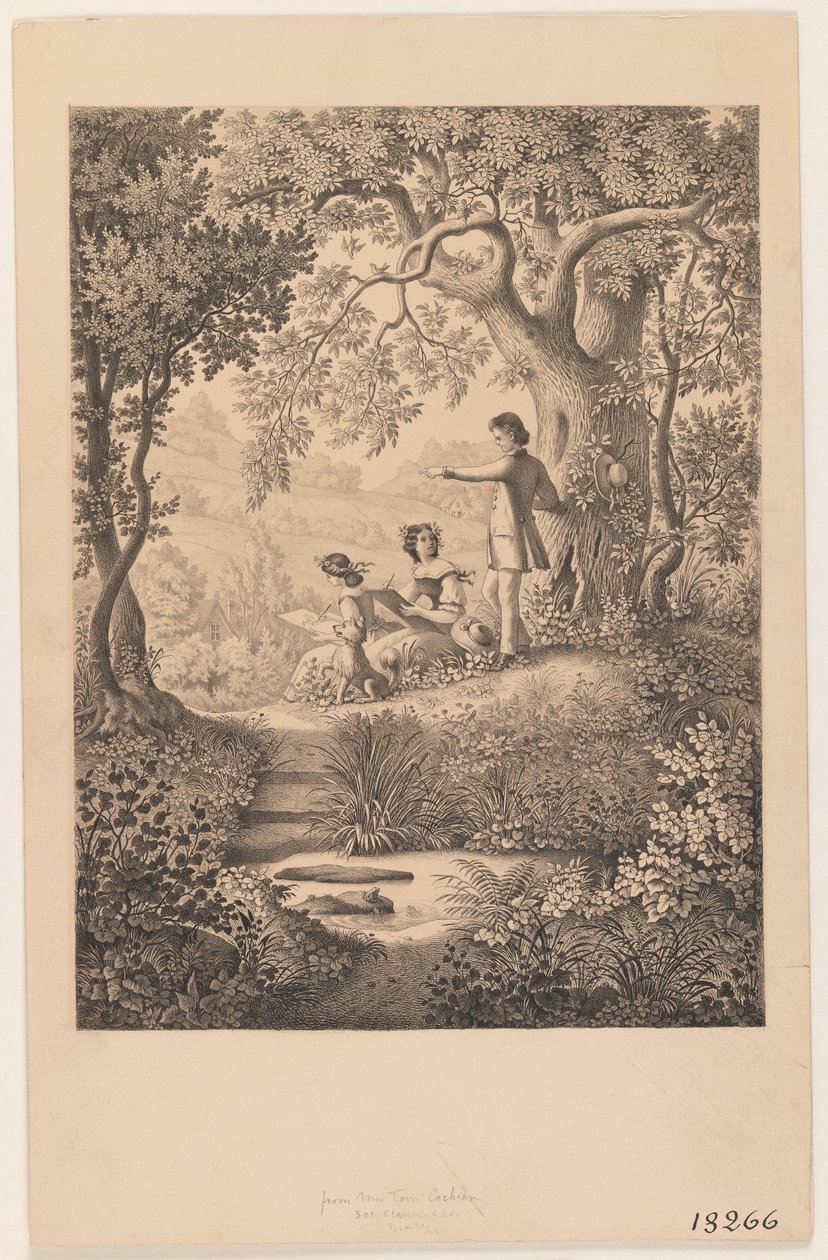 Lekcja rysunku, 1865 (rekto z 375816) autorstwa Constantine Hertzberg