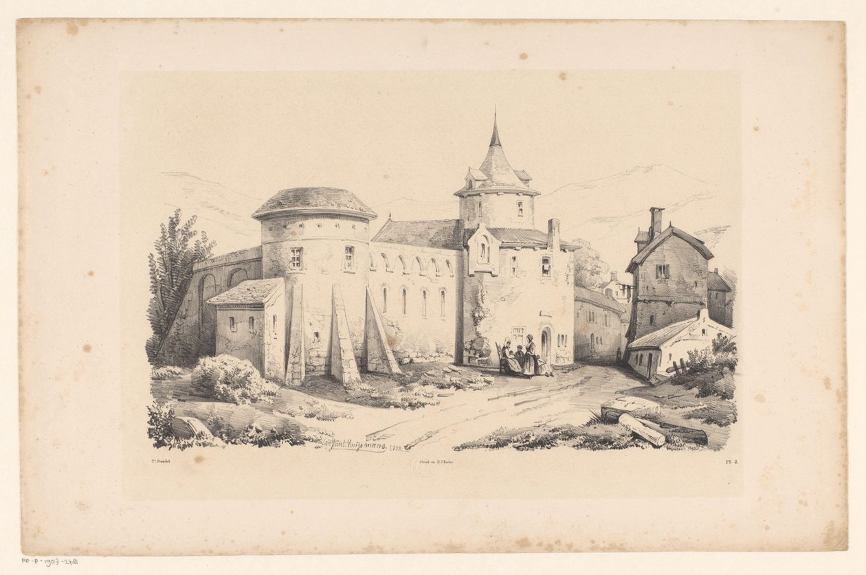Fort we wsi Krajobraz (tytuł serii) autorstwa Constantinus Cornelis Huysmans