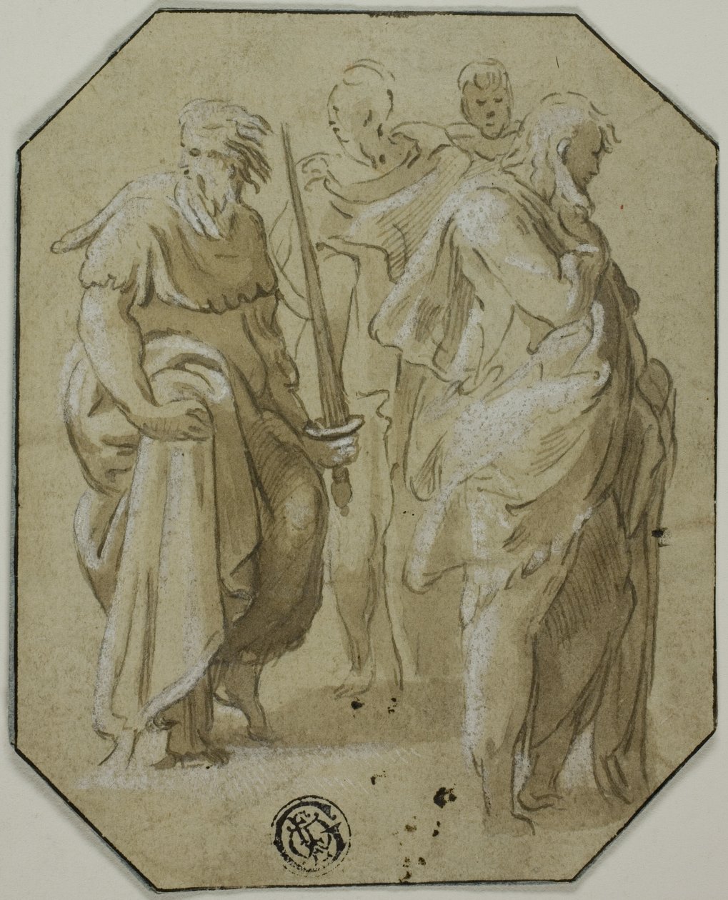 Święty Paweł i trzy inne stojące postacie autorstwa Conte Antonio Maria Zanetti the Elder