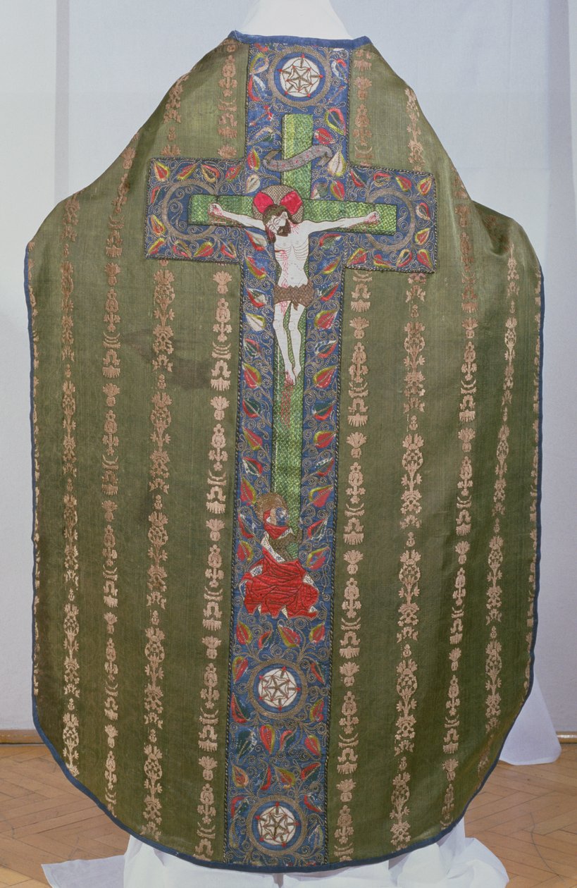 Ornat zielony z Marią Magdaleną pod Krzyżem, 1482 (aksamit, len, satyna i haft) autorstwa Convent Workshop of St. Bridget